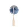 Blue Velvet Ball With Tassel (25Cm)