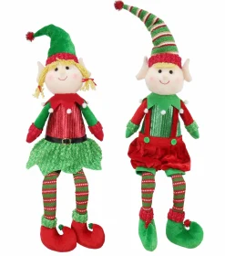 Boy Or Girl Sitting Elf With Dangly Legs Asst (70Cm) - Boy