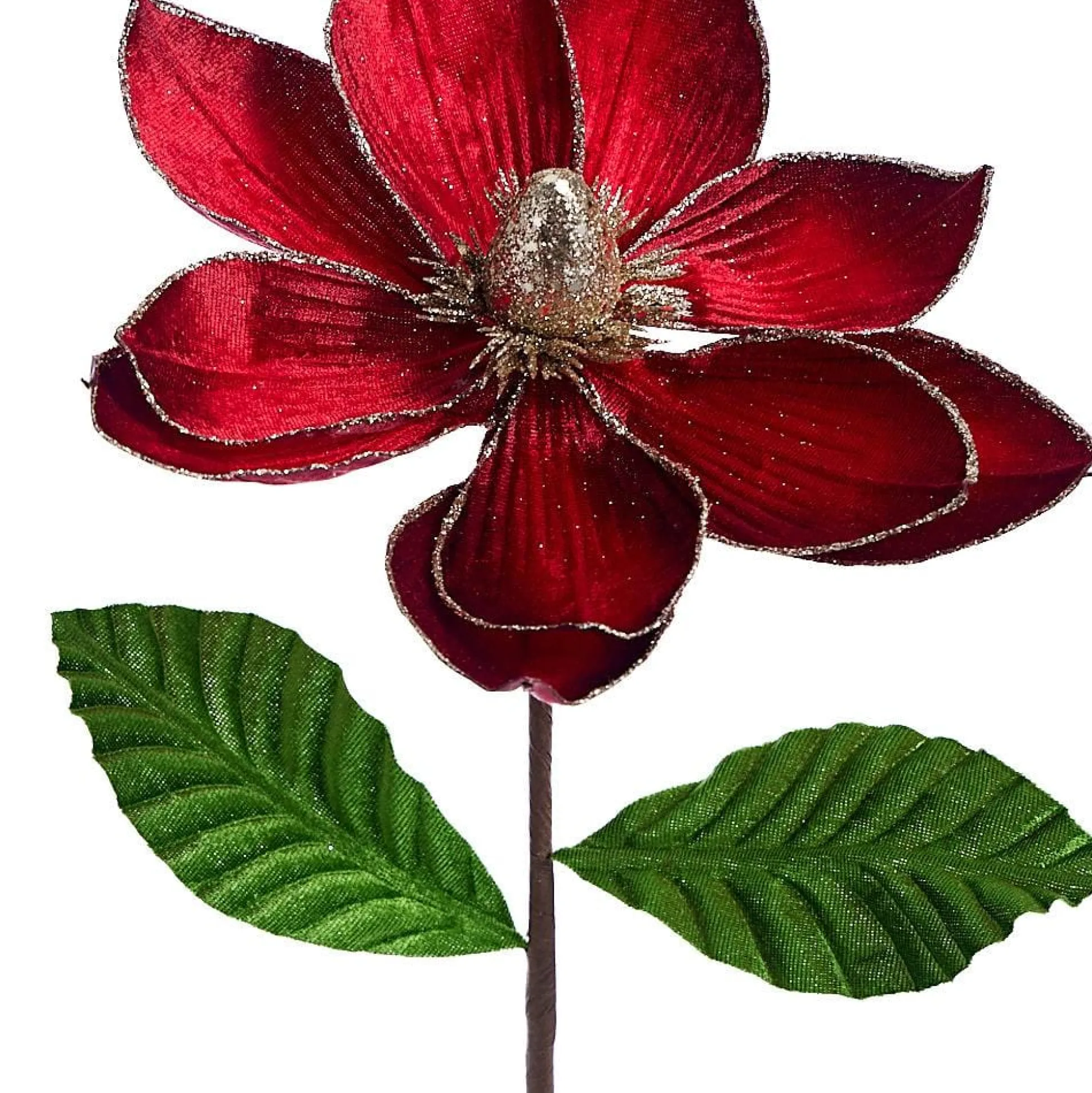 Burgundy Magnolia / Green Leaf Pick