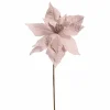 Champagne Velour Poinsettia Stem (45Cm)