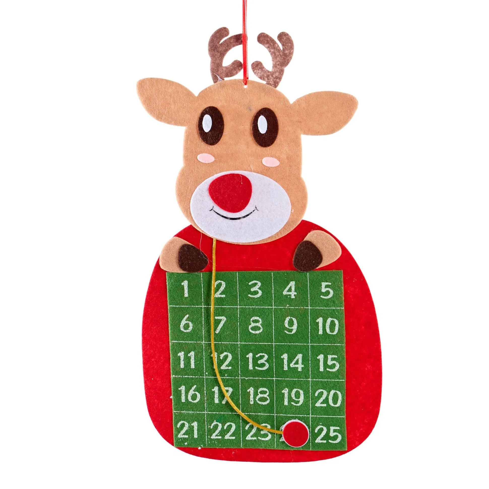 Christmas Felt Hanging Advent Calendar 3 Asst - Rudolph