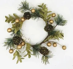 Christmas Glitter Berry Candle Wreath Asst