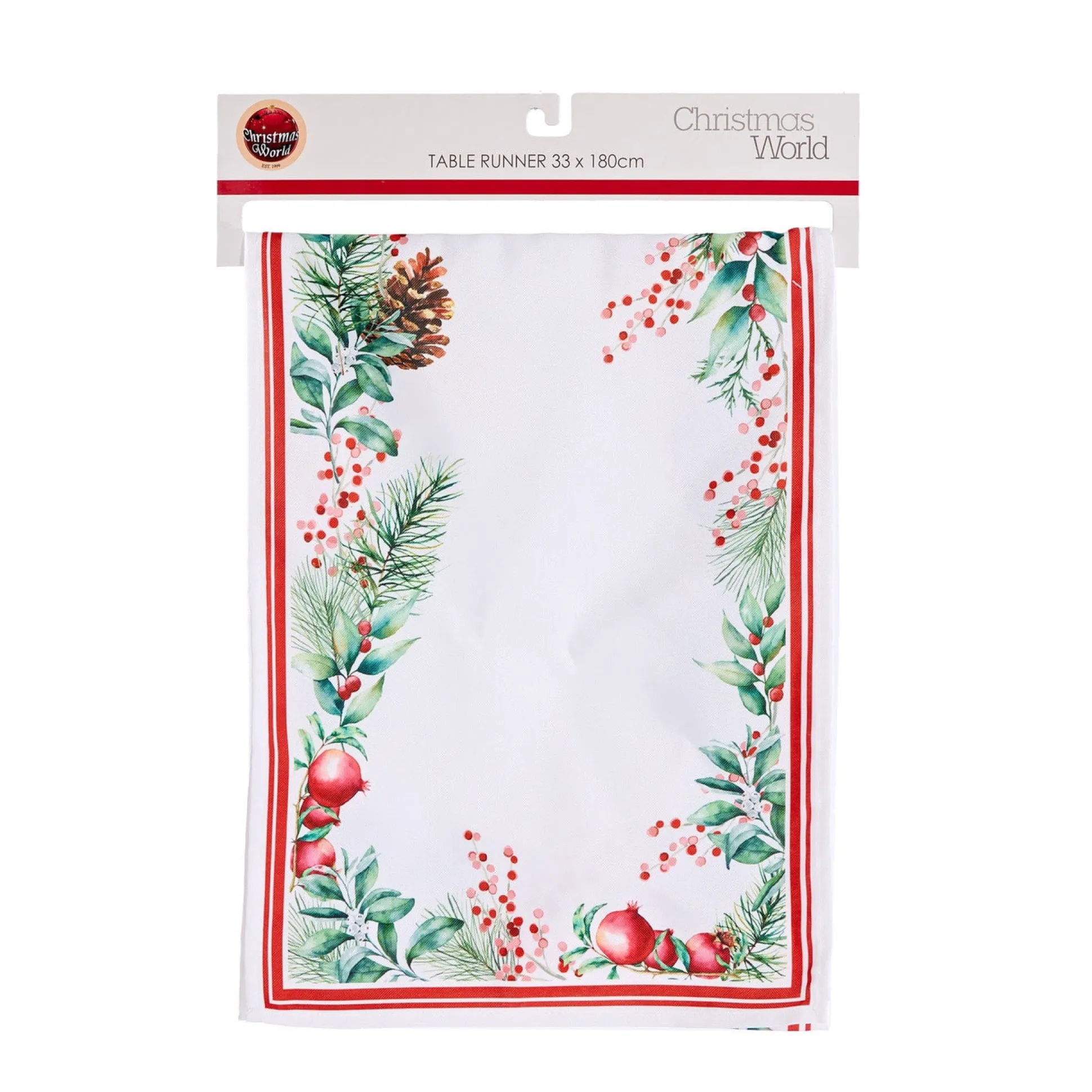 Christmas Holly Table Runner