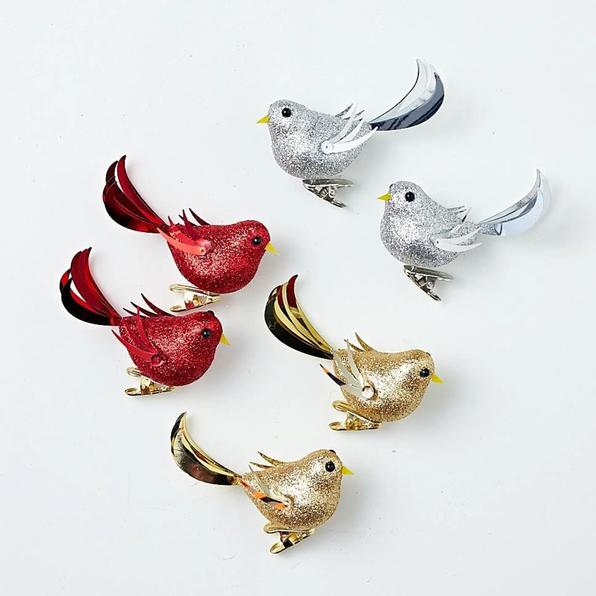 Clip On Glitter Bird (2Pc)