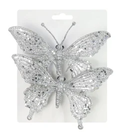 Clip On Sequin Butterfly (2Pk)