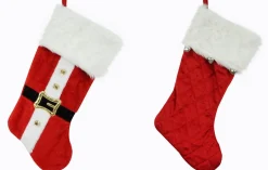 Deluxe Velvet Stocking With Bells Assorted