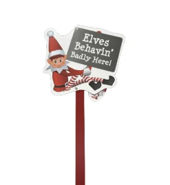 Elves Behaving Badly Naughty Elf Garden Sign