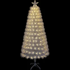 Fibre Optic Led Flashing White Tree (1.8M)