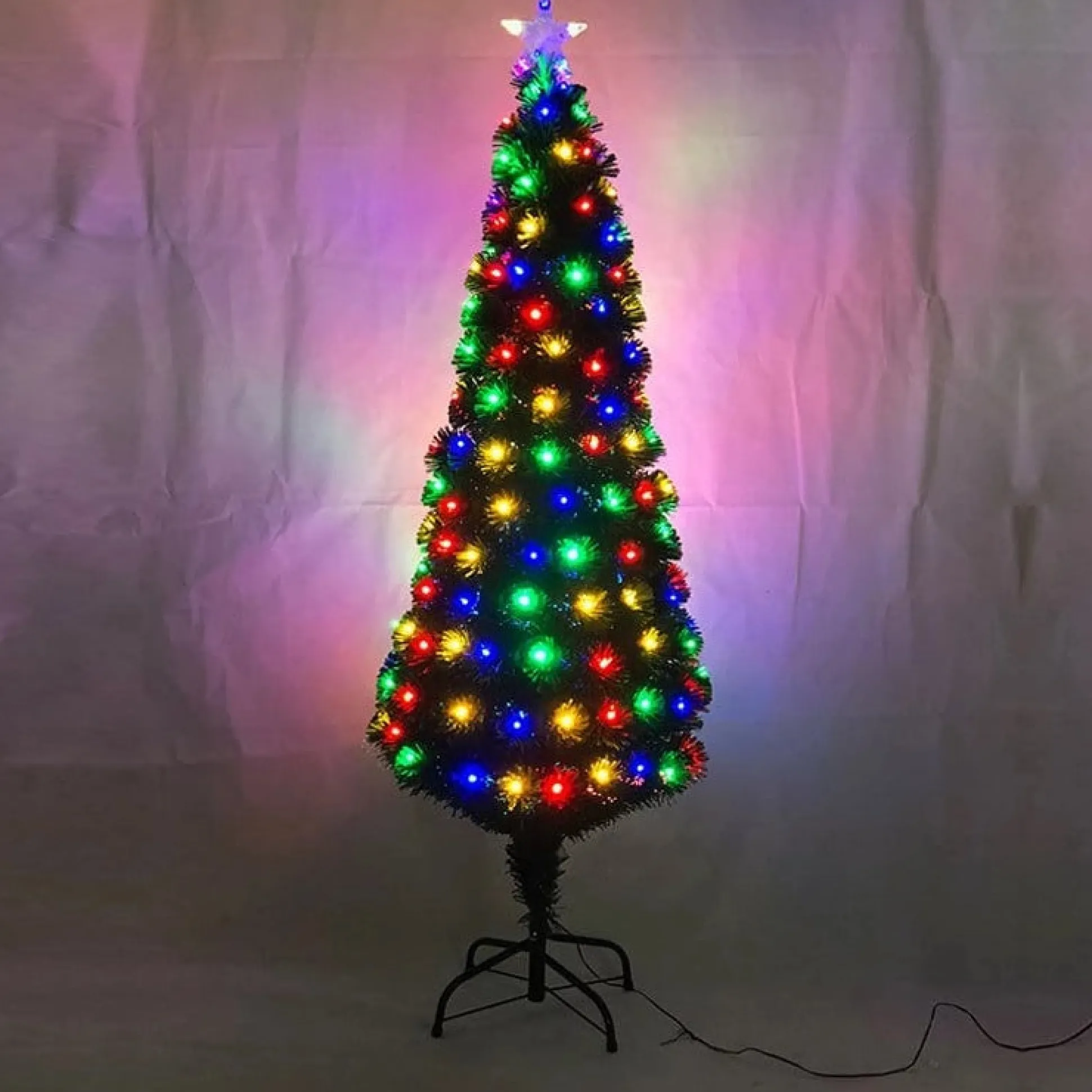 Fibre Optic Slim Tree With Multicoloured Leds (1.5M)