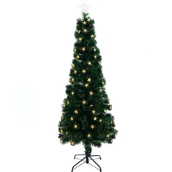 Fibre Optic Tree With 3D Stars Led Warm White (1.8M)