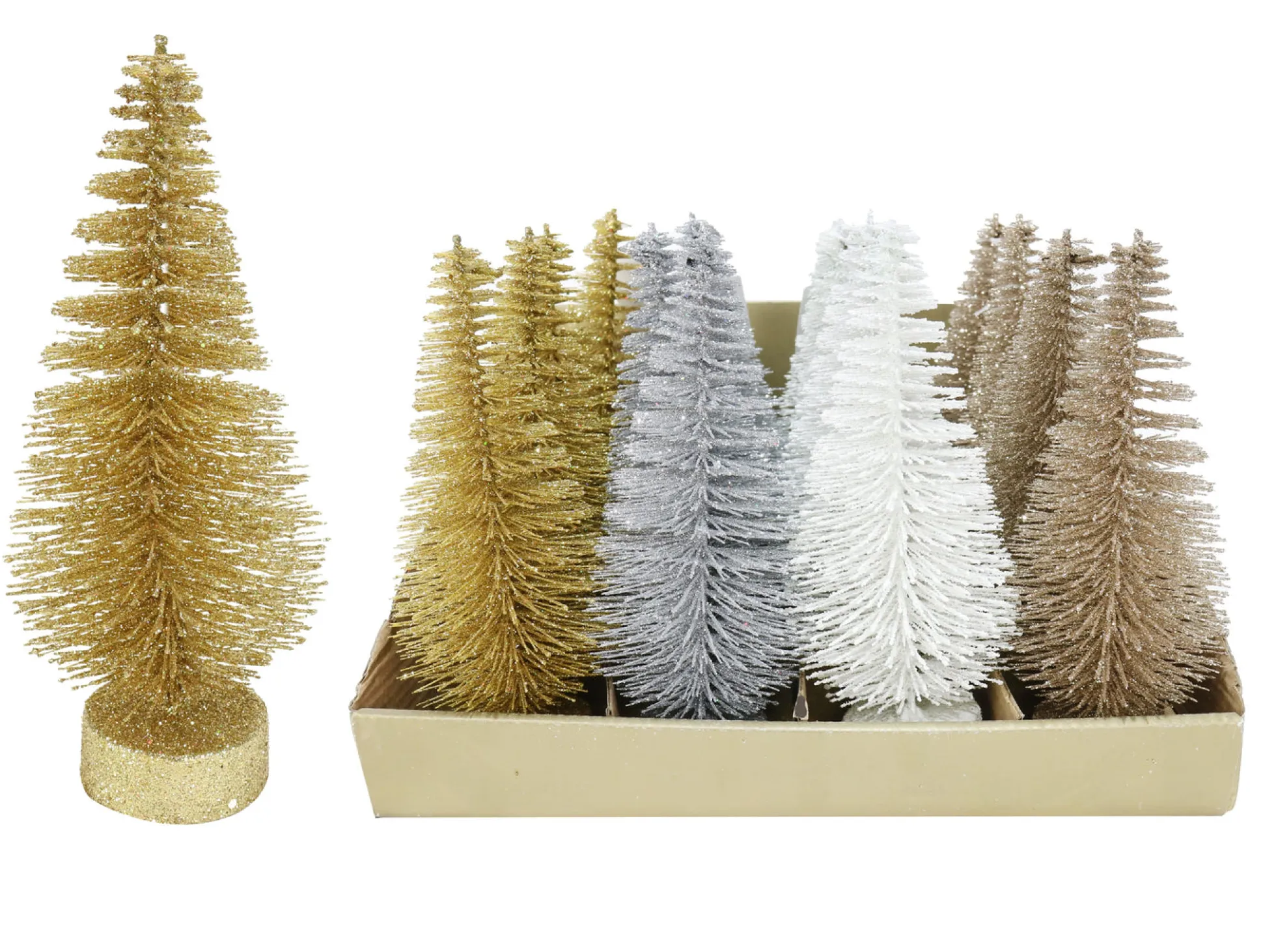 Glitter Brush Tree Asst (20Cm)
