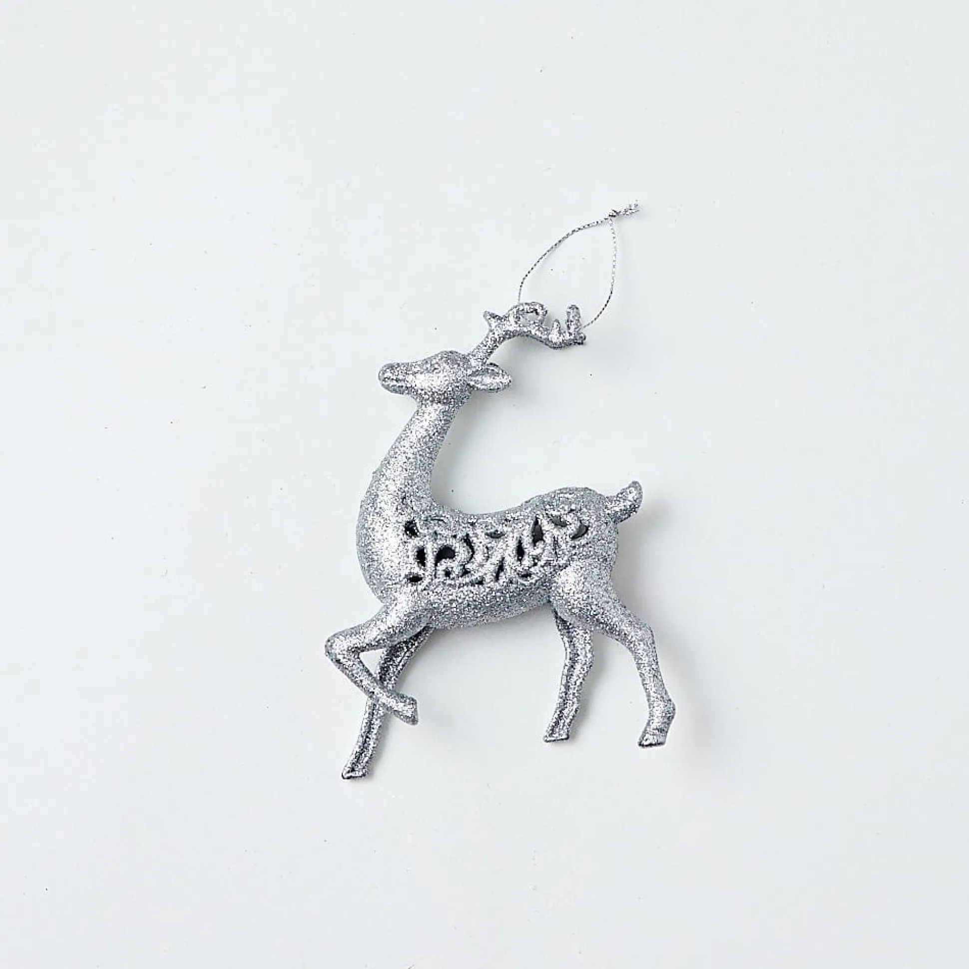 Glitter Hanging Decoration - Silver Dove