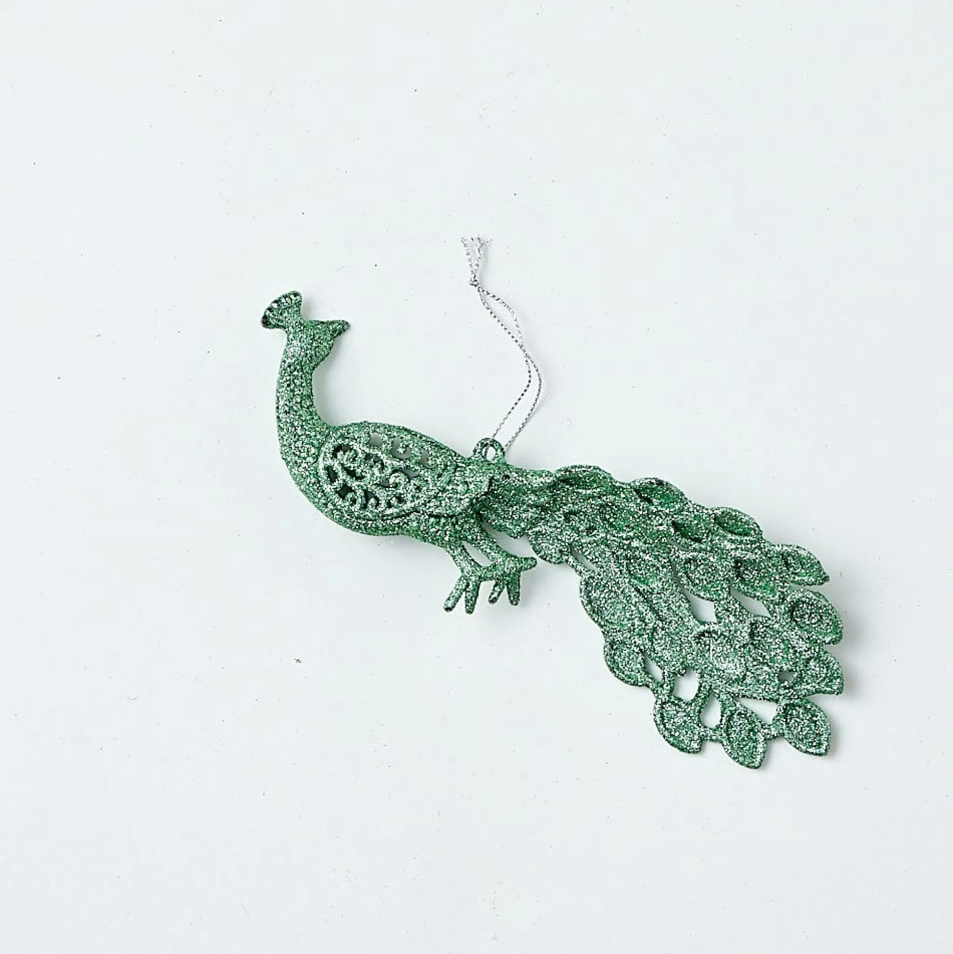 Glitter Hanging Decoration - Silver Dove