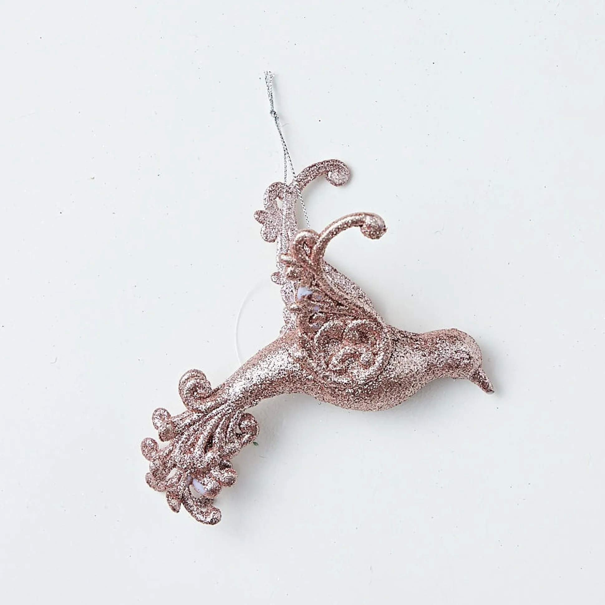 Glitter Hanging Decoration - Silver Dove