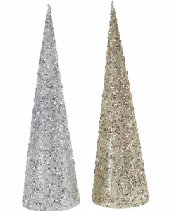 Glitter Sparkle Cone Tree Asst (47Cm)