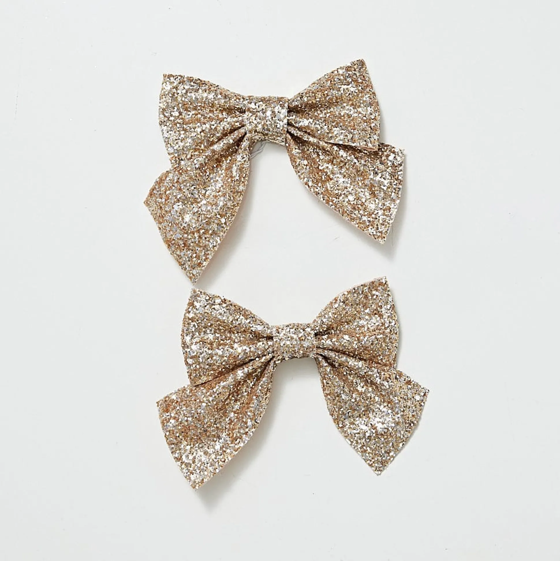 Gold Glitter Bows 2Pc 13Cm