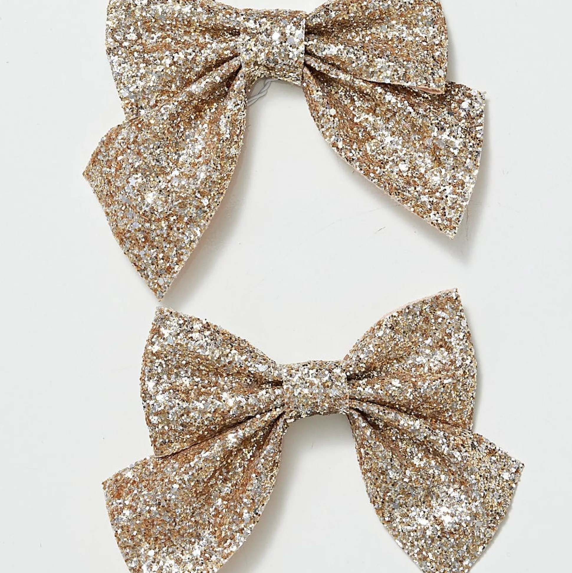 Gold Glitter Bows 2Pc 13Cm