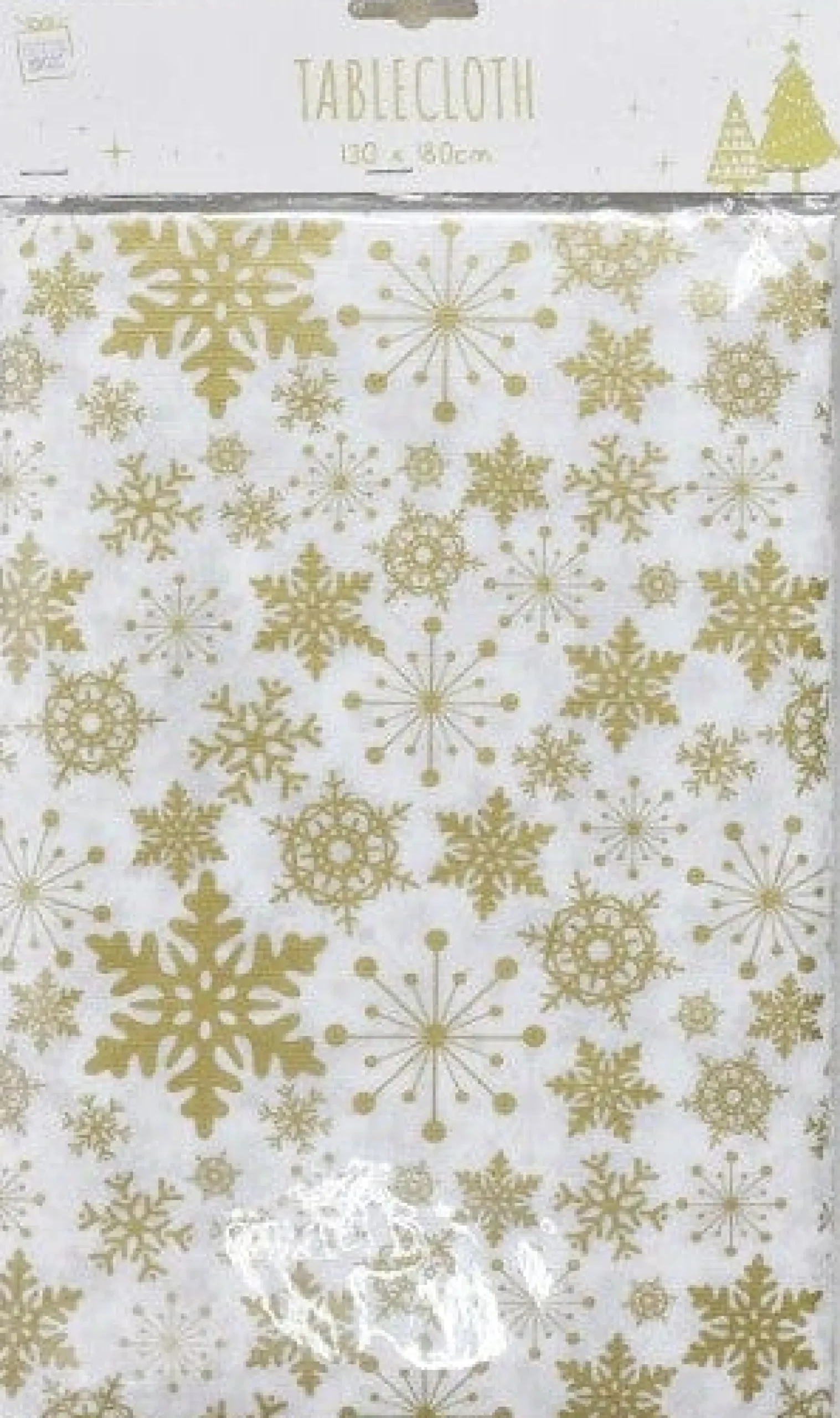 Gold Or Silver Rectangular Tablecloth Asst - Gold Star