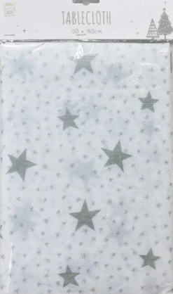 Gold Or Silver Rectangular Tablecloth Asst - Gold Star