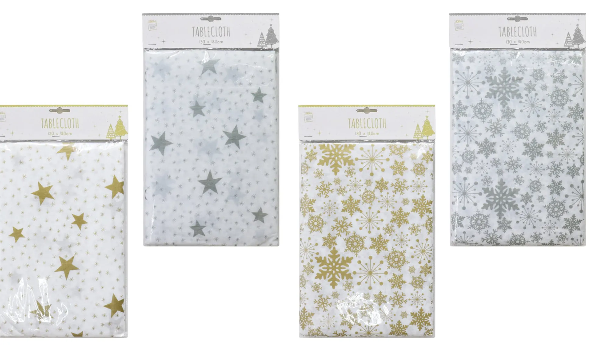 Gold Or Silver Rectangular Tablecloth Asst - Gold Star
