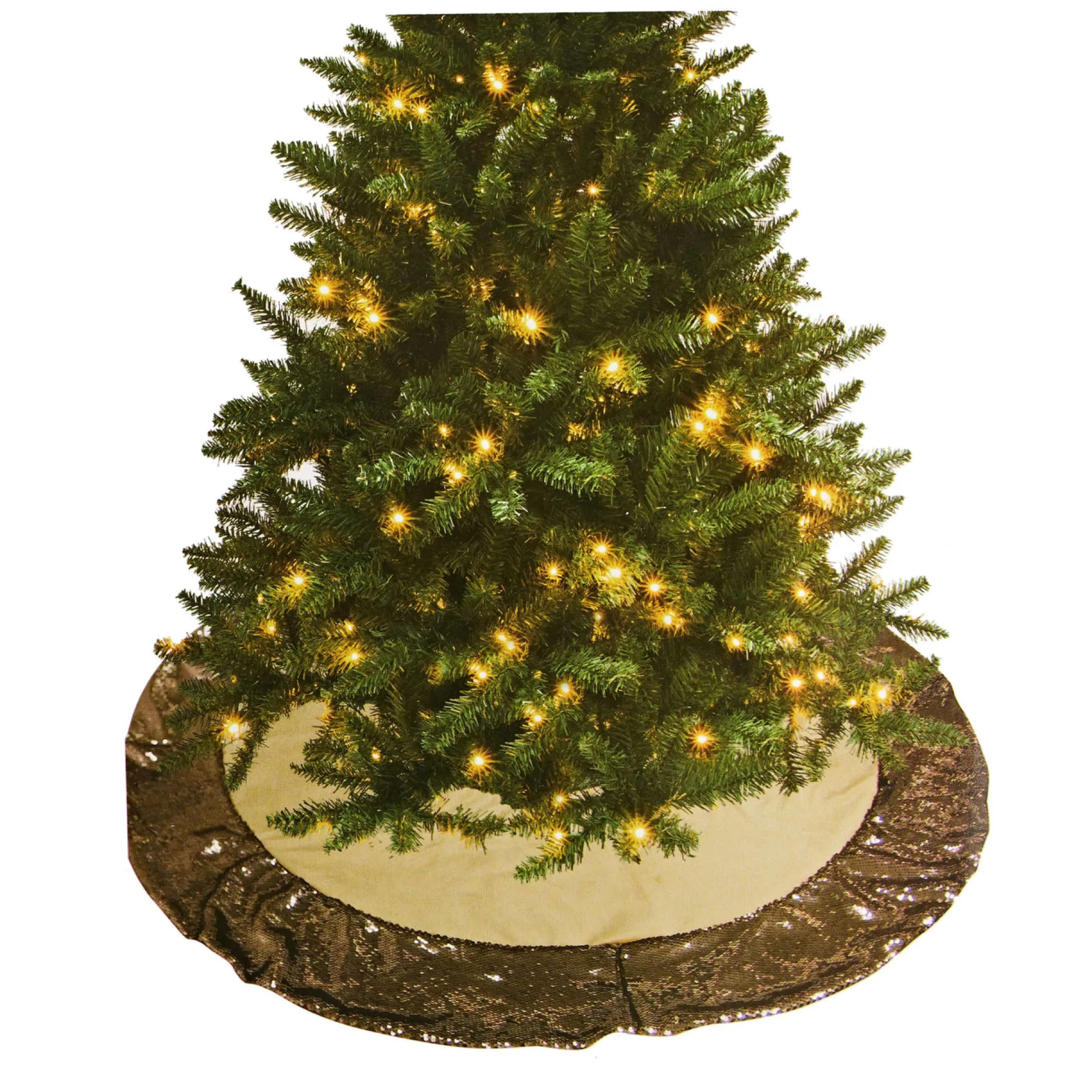 Gold Velour And Sequin Tree Skirt (120Cm)