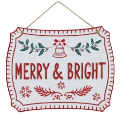 Hanging Glitter Plaque Asst - Ti'S The Season