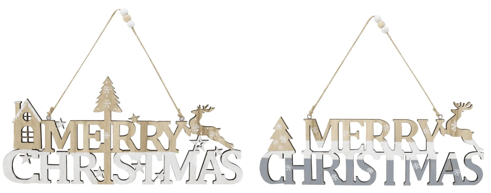 Hanging Merry Christmas Sign (30Cm)