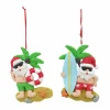 Hanging Summer Santa Ornament Asst
