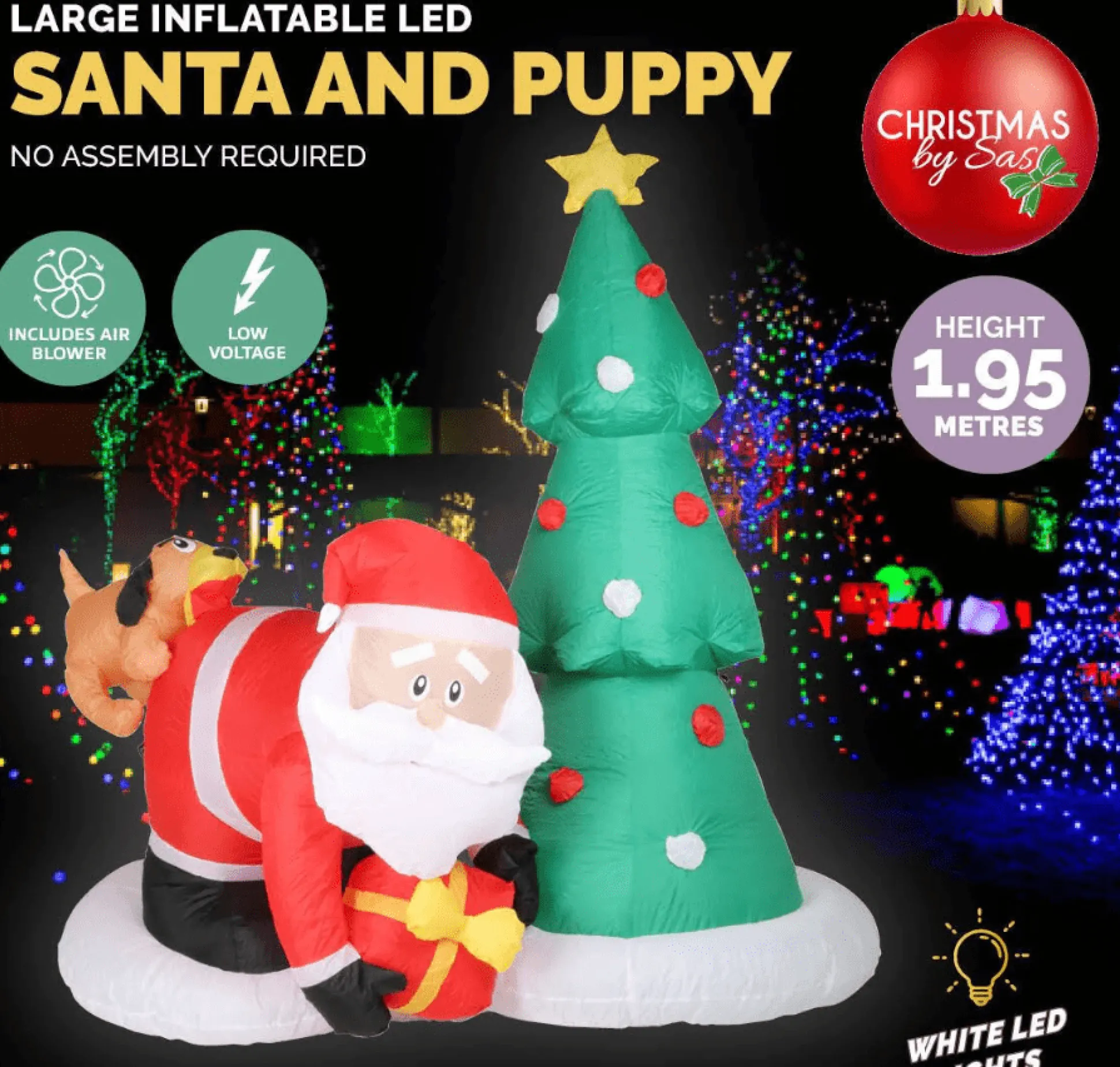 Inflatable Santa And Puppy (1.95M)