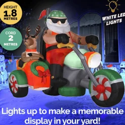 Inflatable Santa And Trike With Reindeer (1.8M)