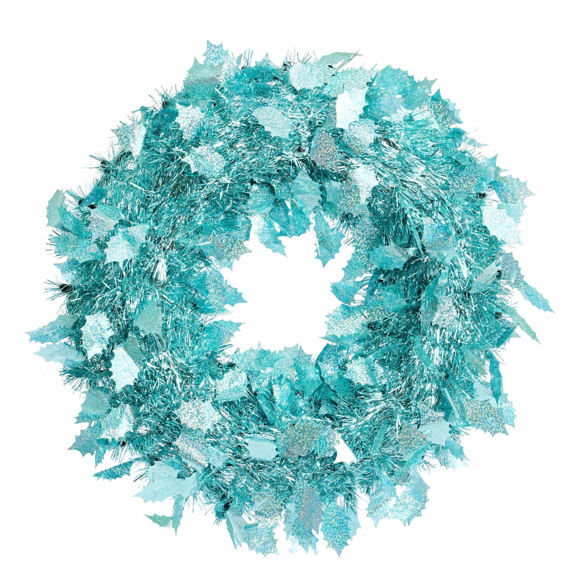 Iridescent Turquoise Tinsel Wreath (45Cm)