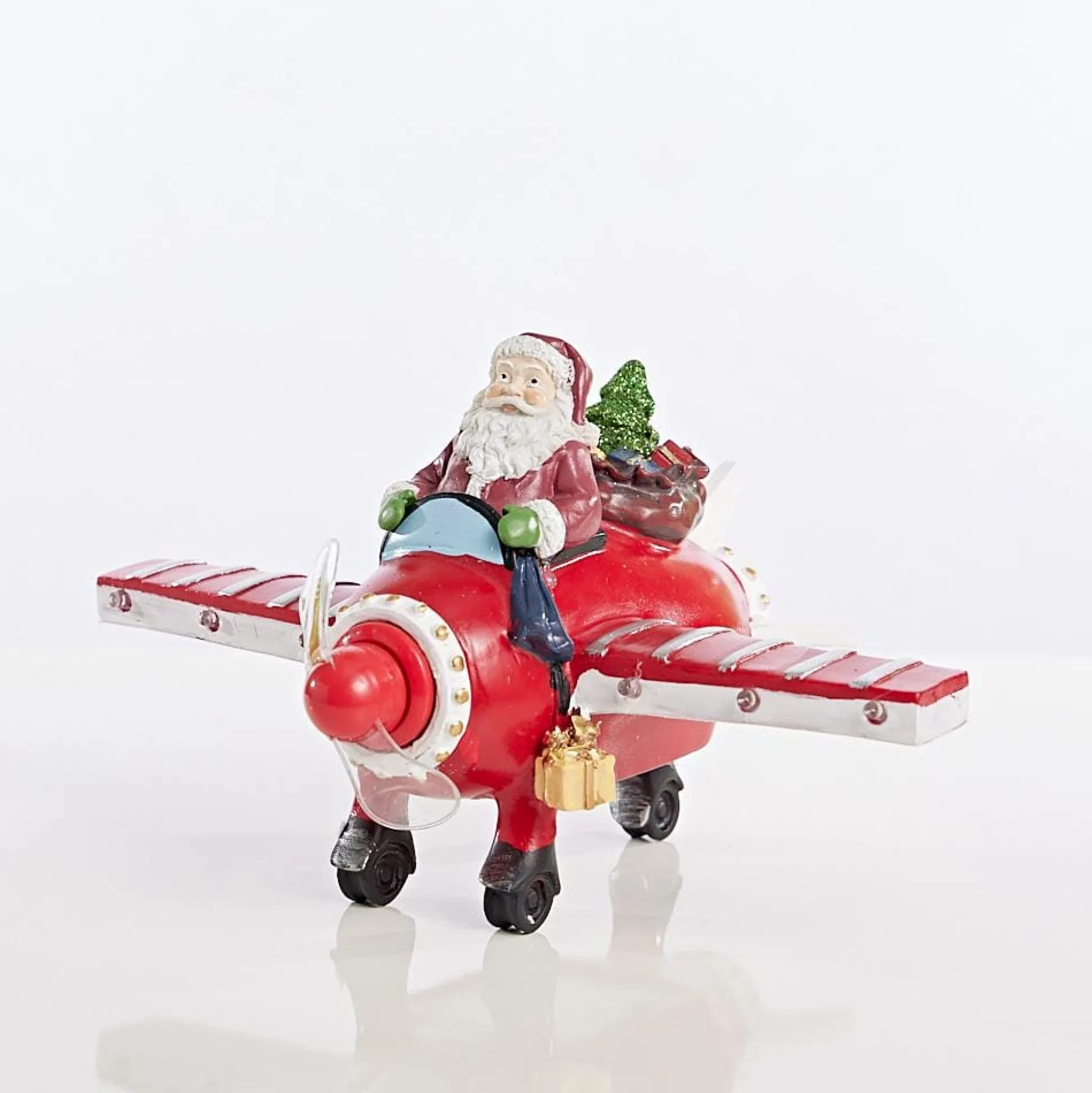Led Ceramic Santa In Plane Propellor