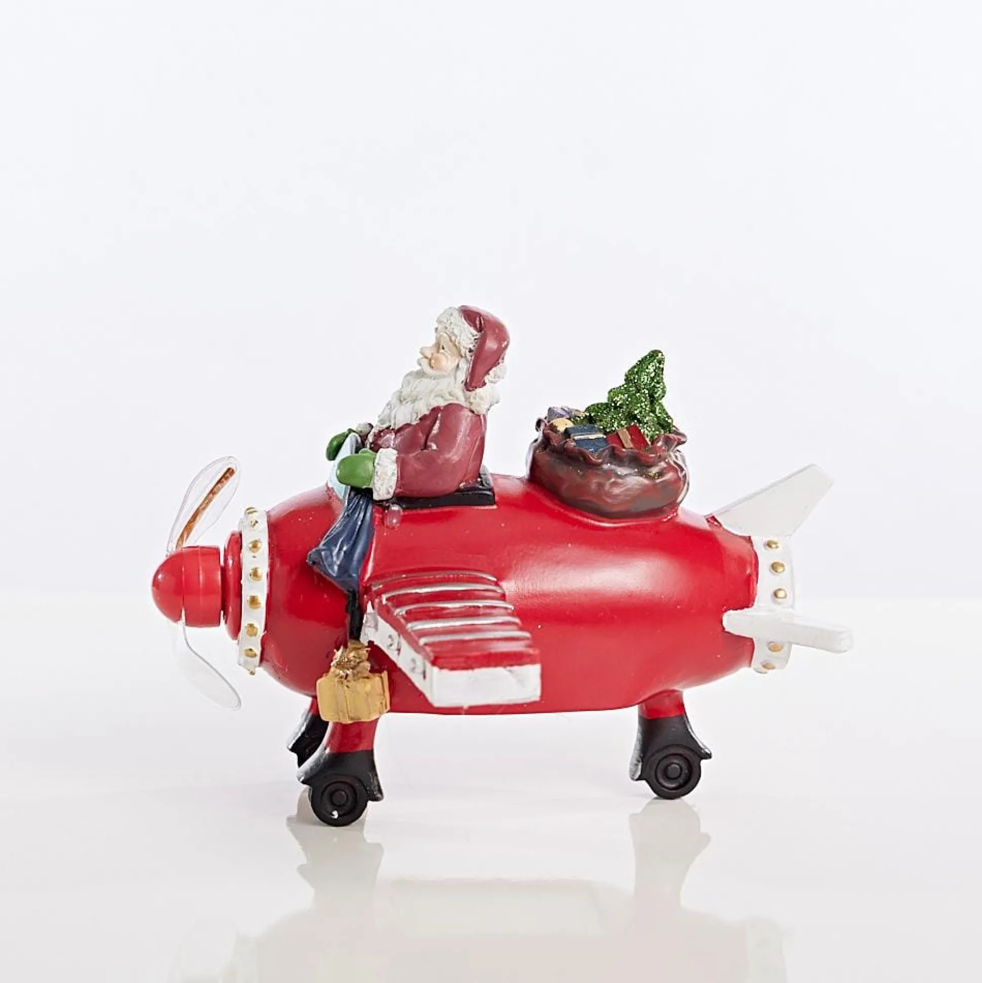 Led Ceramic Santa In Plane Propellor