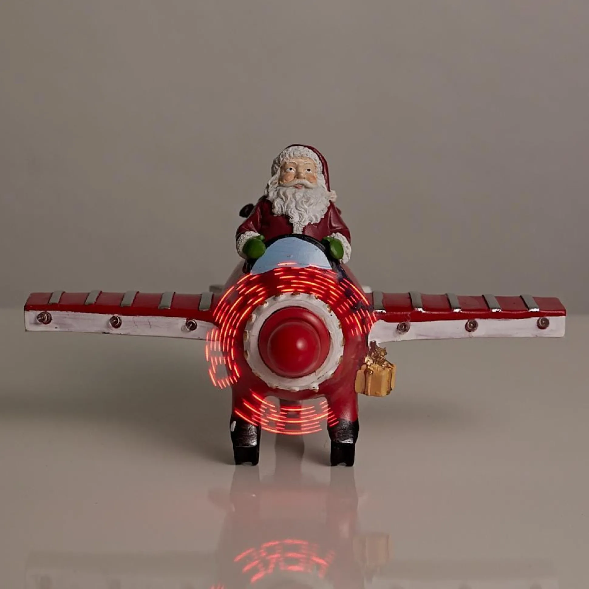 Led Ceramic Santa In Plane Propellor