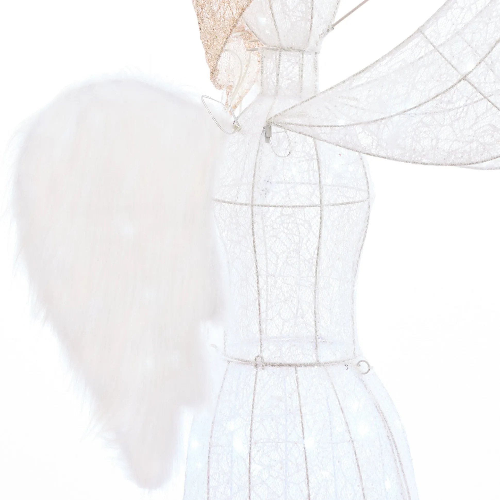 Led Glitter Thread Angel With Trumpet