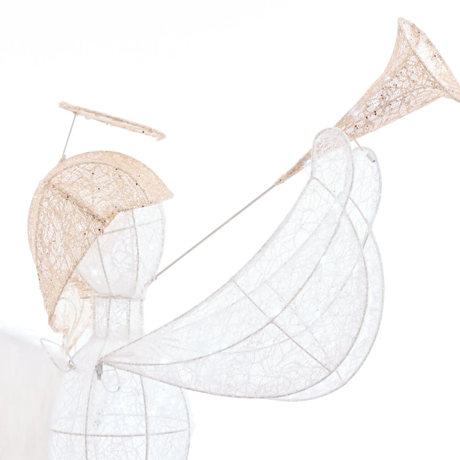 Led Glitter Thread Angel With Trumpet