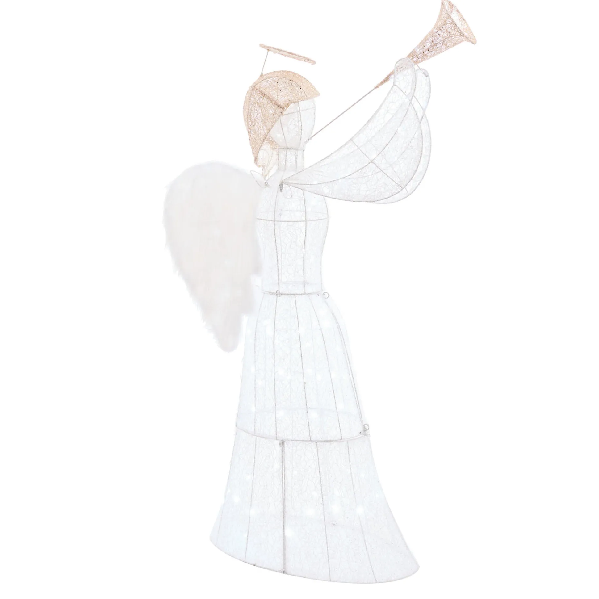 Led Glitter Thread Angel With Trumpet