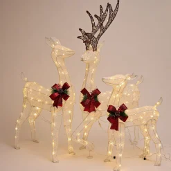 Led Glitter Thread Twinkling Reindeer Family