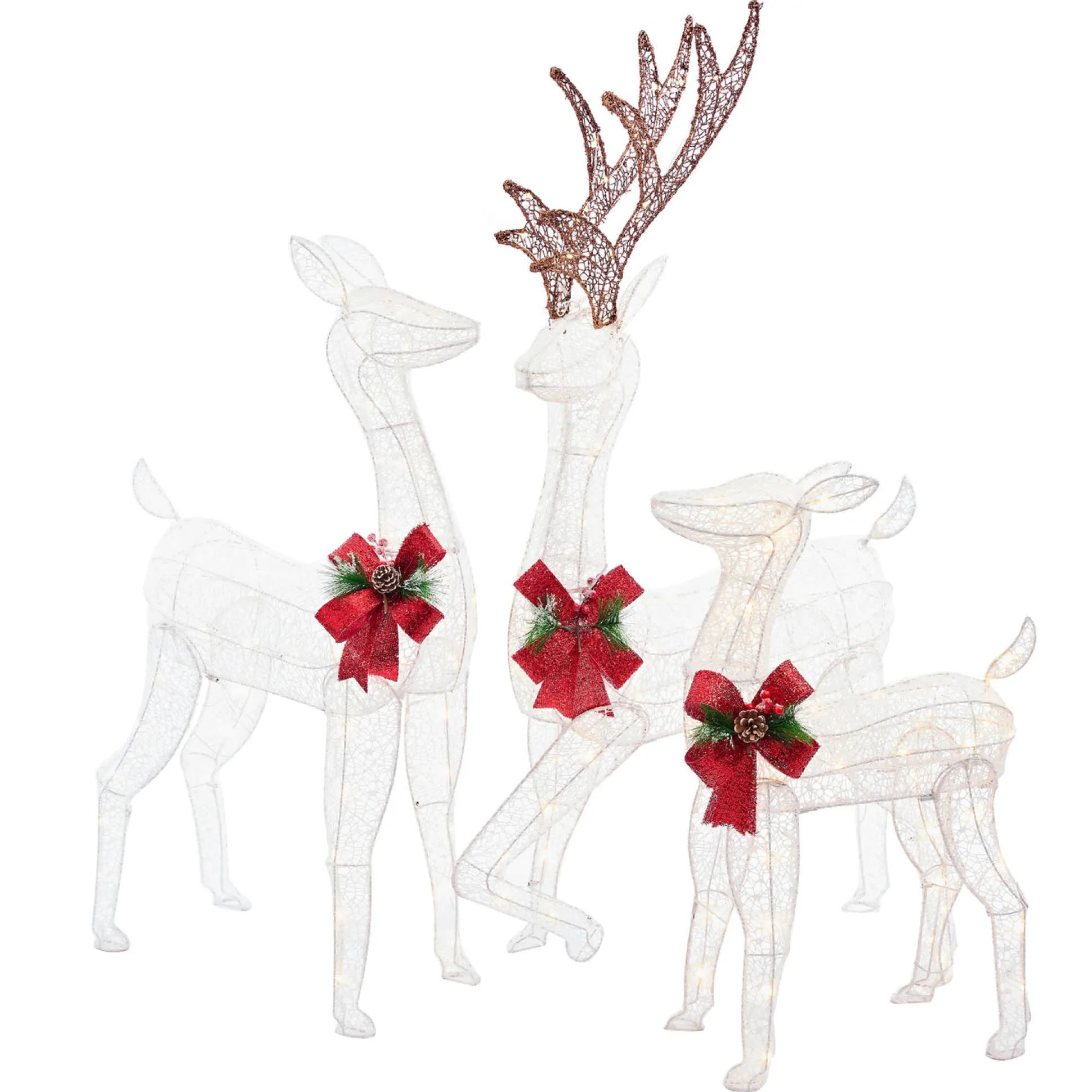 Led Glitter Thread Twinkling Reindeer Family