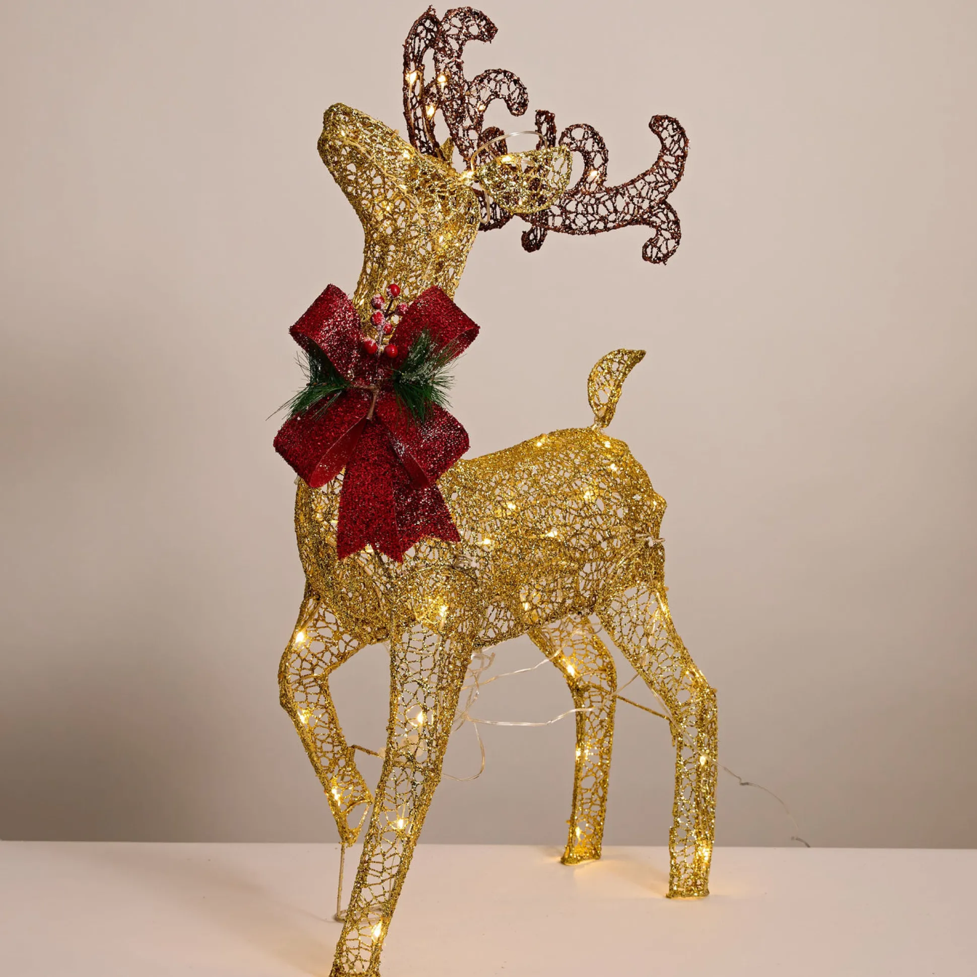 Led Glitter Thread Twinkling Reindeer