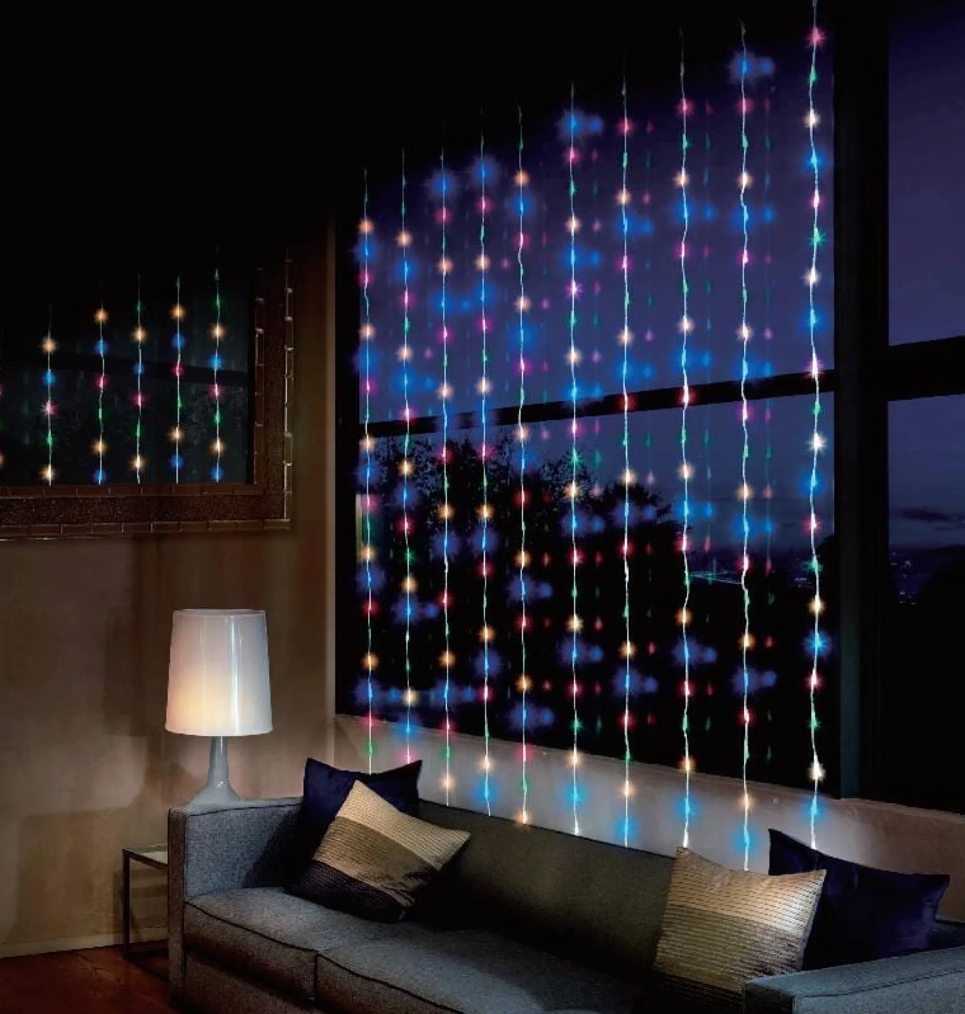 Led Multicolour Waterfall Curtain (1.2X2M)