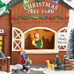 Led Musical Tree Farm Scene