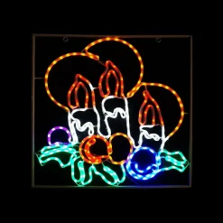 Led Ropelight Candles With Holly