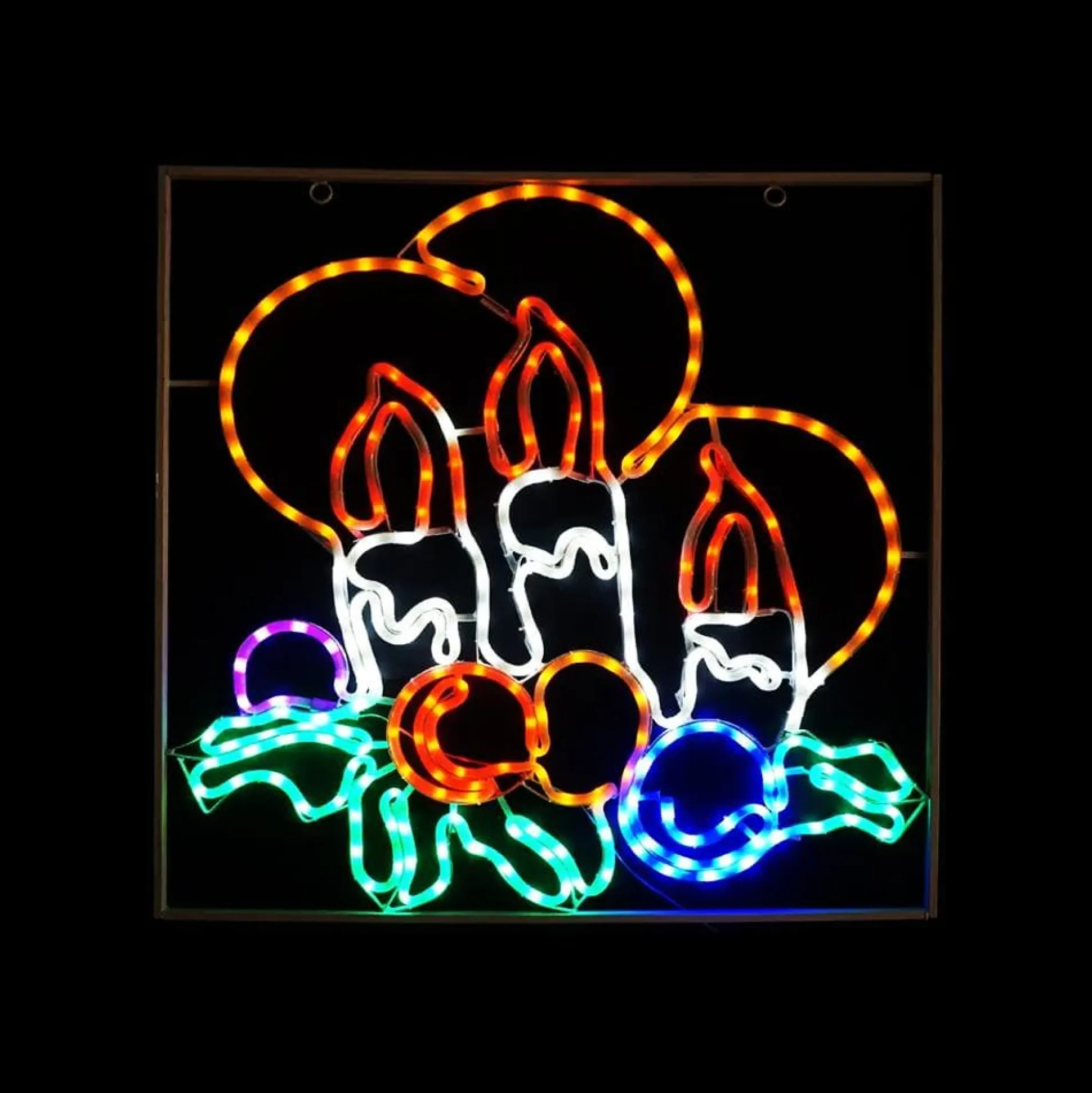 Led Ropelight Candles With Holly