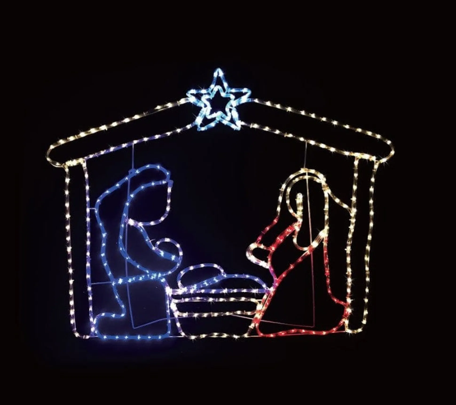 Led Ropelight Nativity Stable