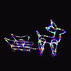 Led Ropelight Sleigh & Deer Multi (120Cm)