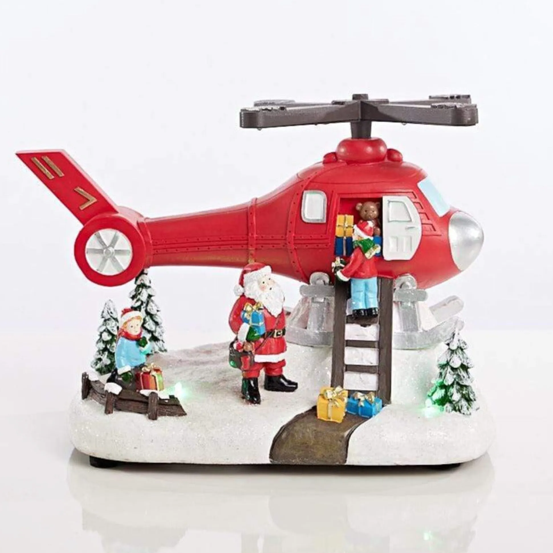 Led Santa Helicopter Spinning Propeller