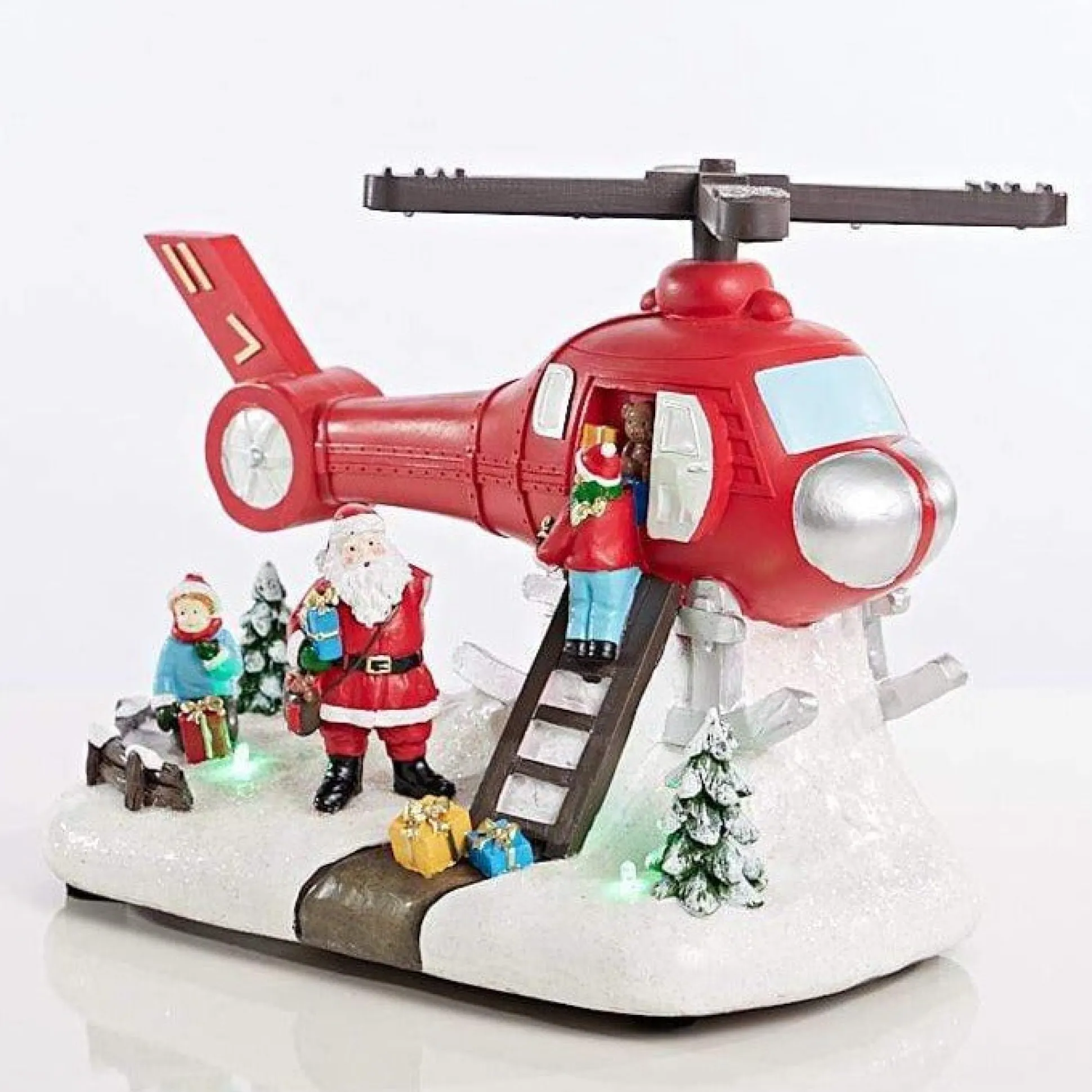 Led Santa Helicopter Spinning Propeller