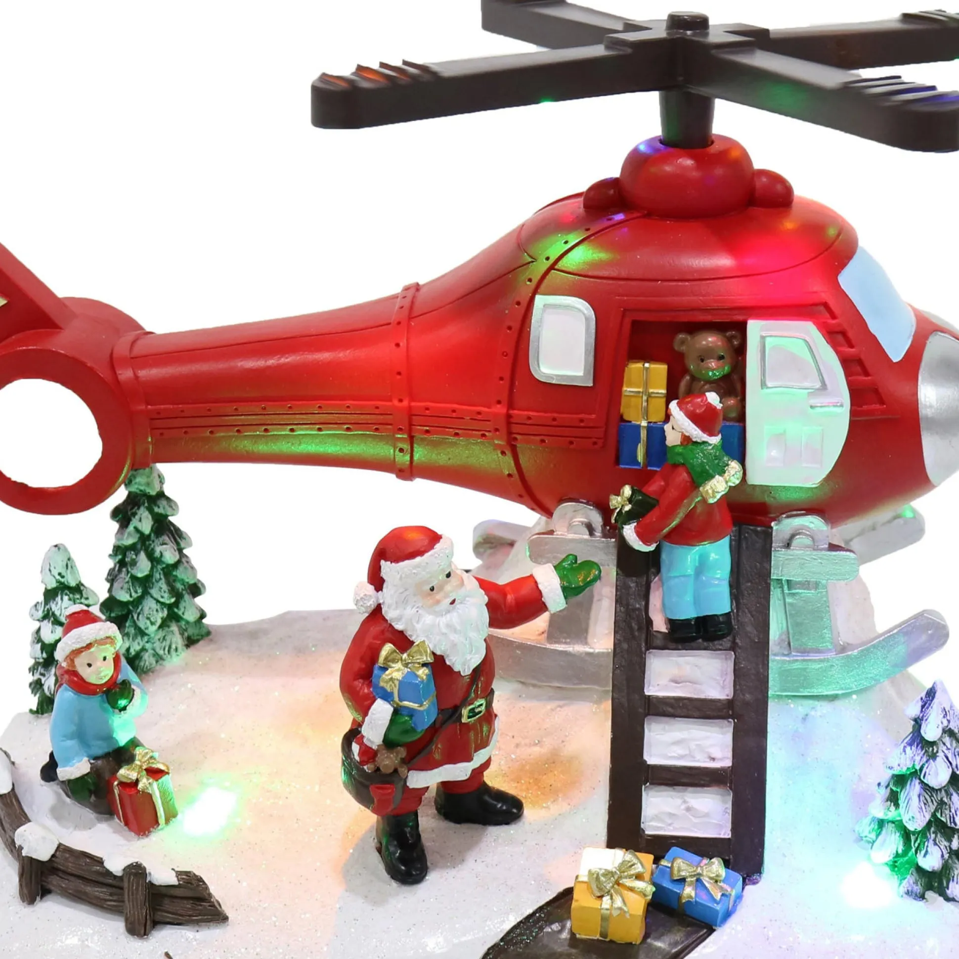 Led Santa Helicopter Spinning Propeller