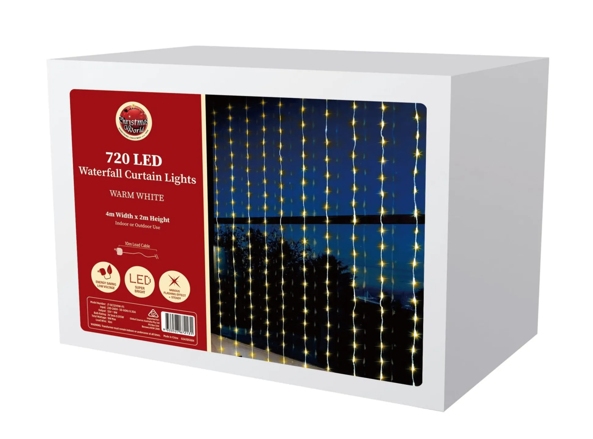 Led Warm White Waterfall Curtain (4X2M)